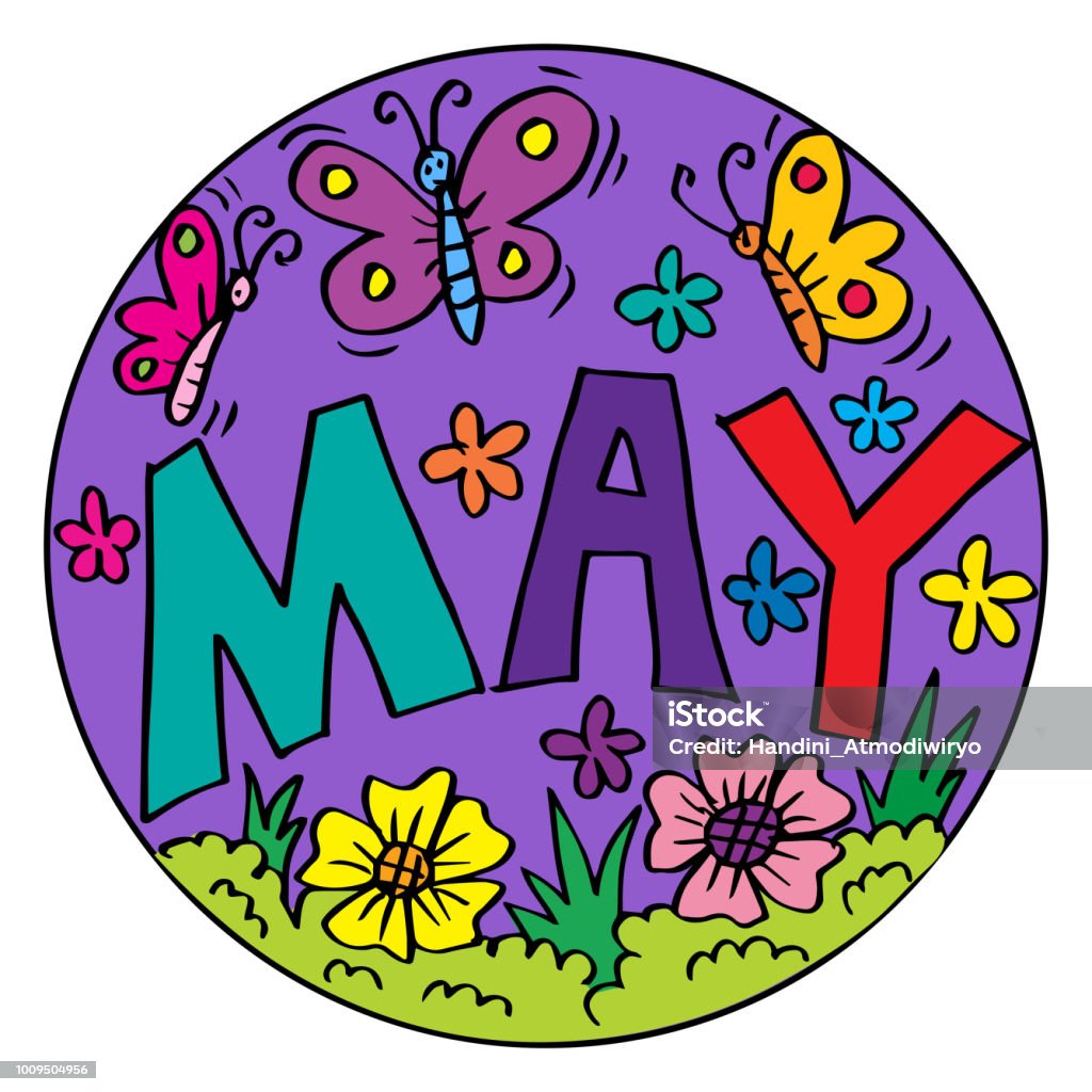 Color example may coloring pages for kids keywords language english stock illustration