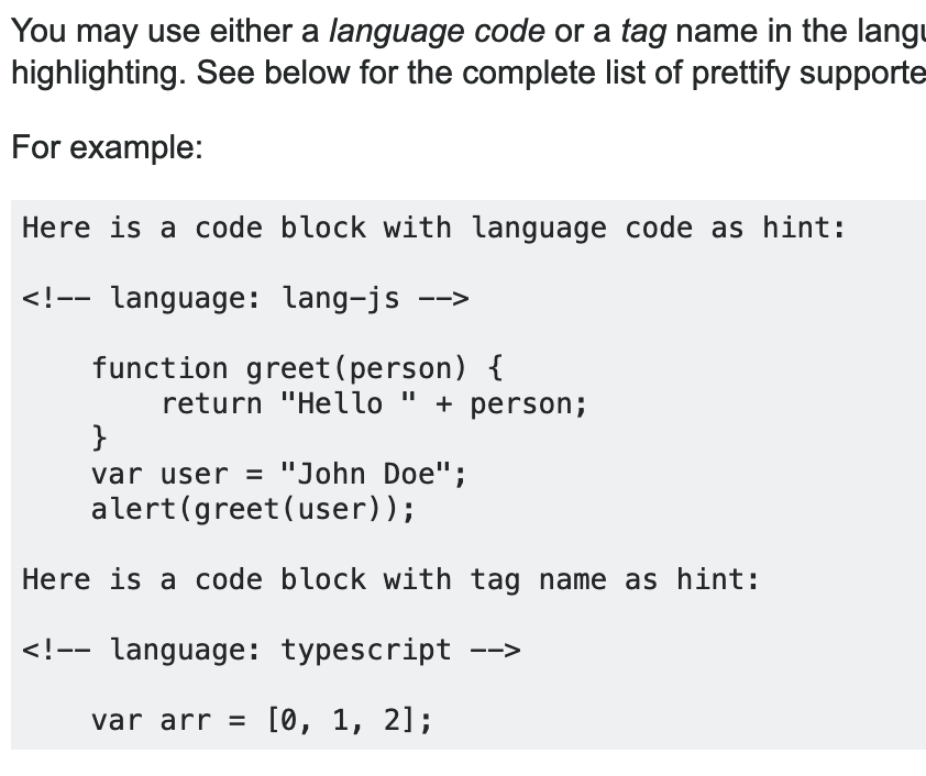 Syntax coloring not working on the syntax highlighting faq page