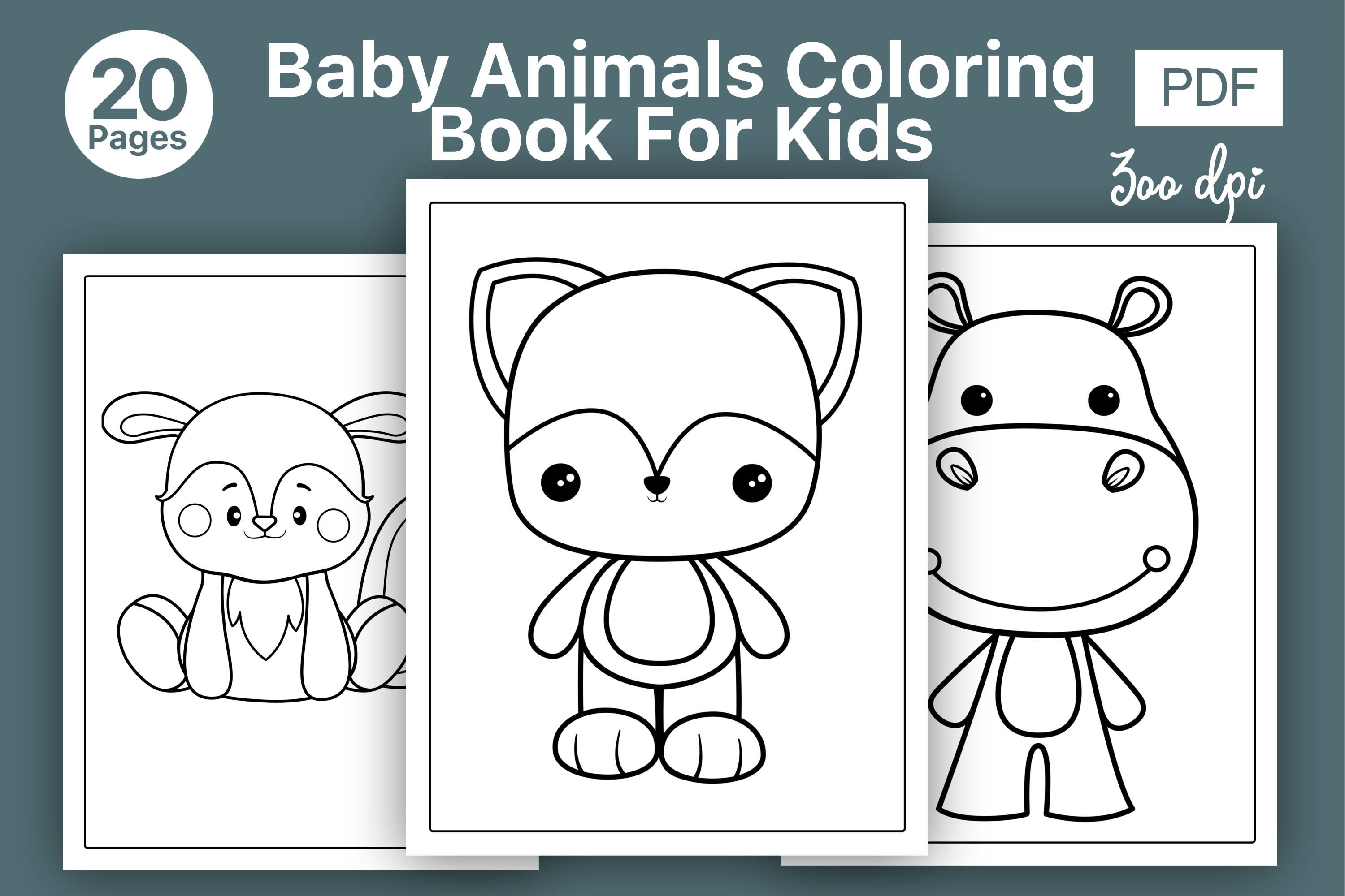 Baby animals coloring pages for kids