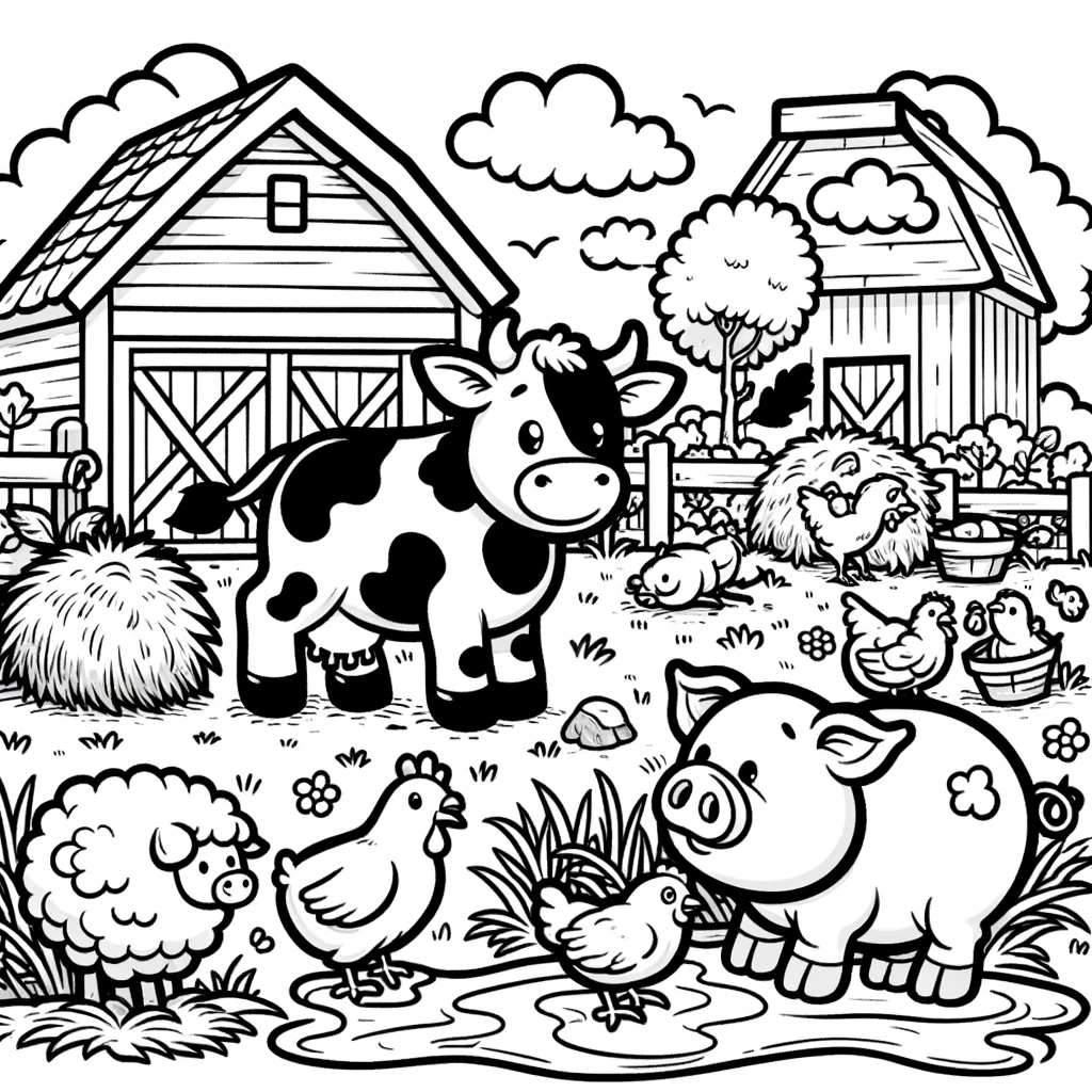 Animal coloring pages for children