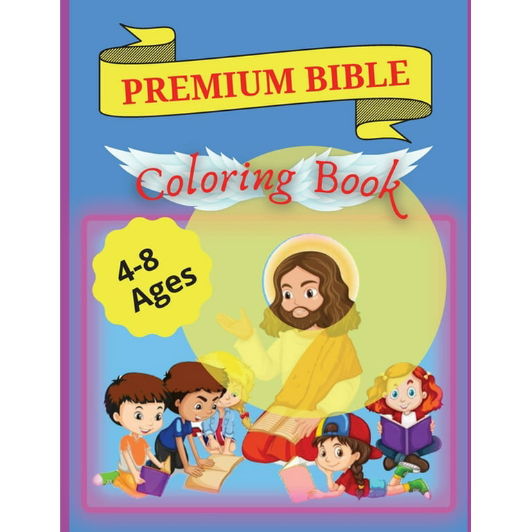 Bible coloring book premium premium coloring pages and story about jesus kidds coloring books paperback