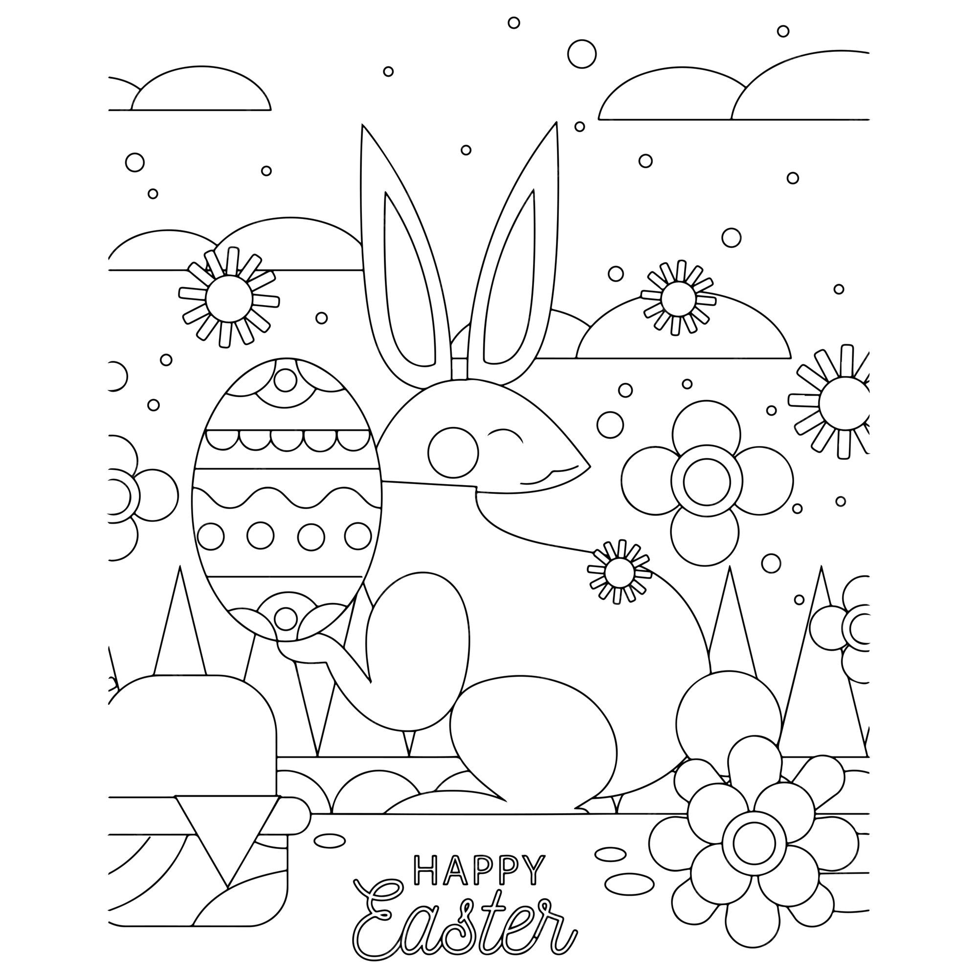 Premium vector easter coloring pages for kids premium vector