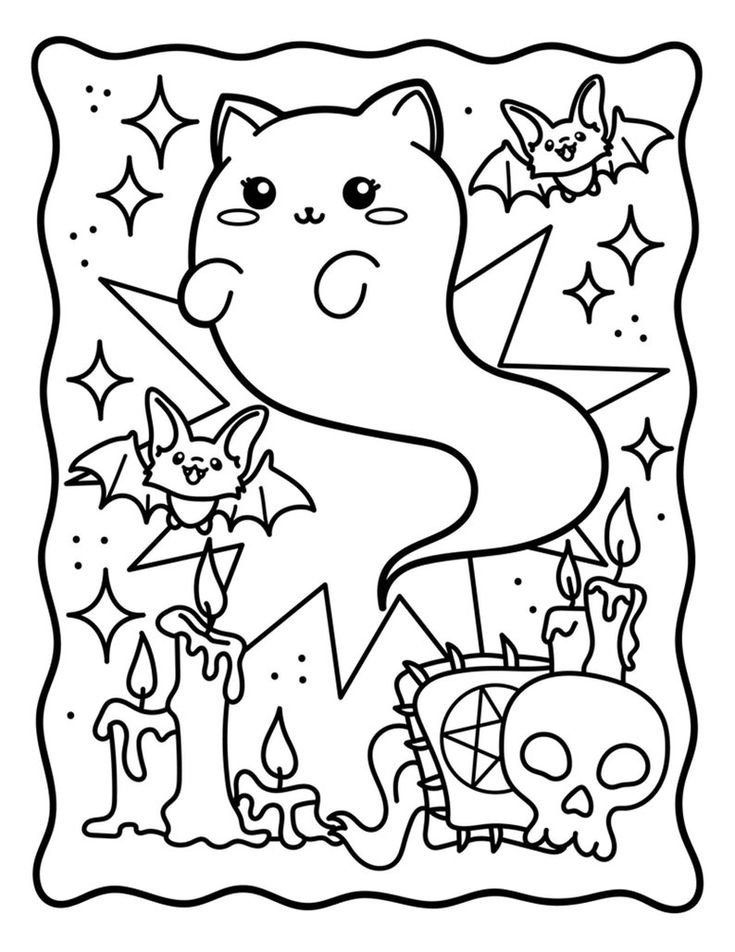 Halloween coloring pages for kids halloween cats collection