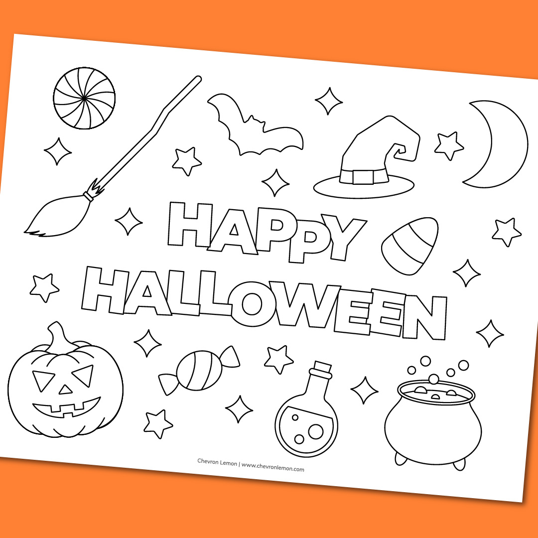 Happy halloween coloring page fun family crafts