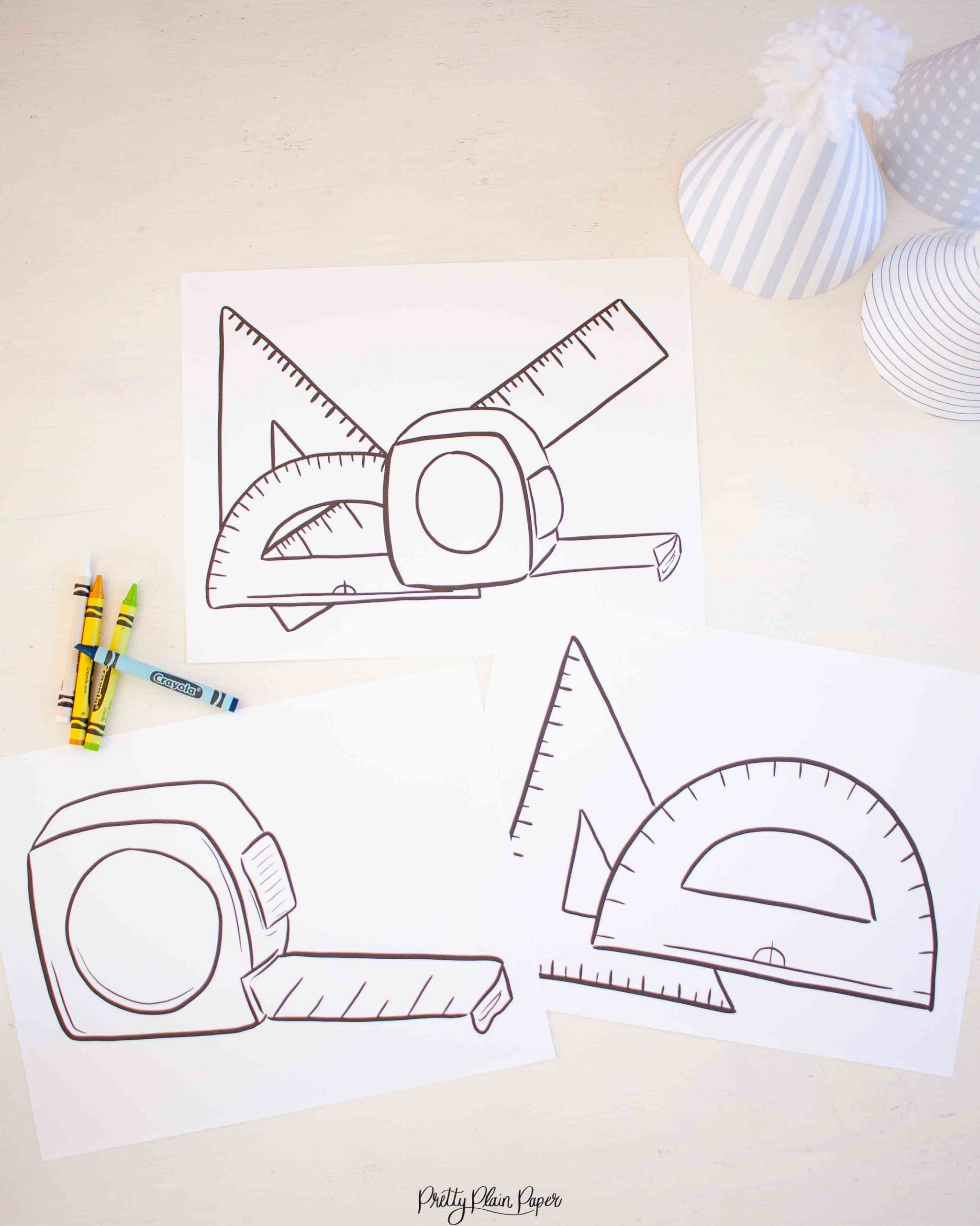 Tape measure ruler measuring tools coloring pages