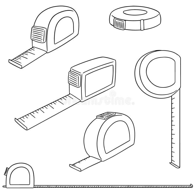 Vector set of measuring tape stock vector