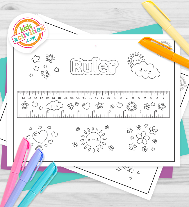 Printable ruler for kids to color cut measure kids activities blog