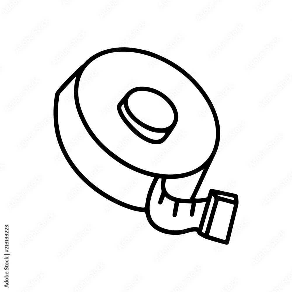 Tape measure cartoon illustration isolated on white background for children color book vector