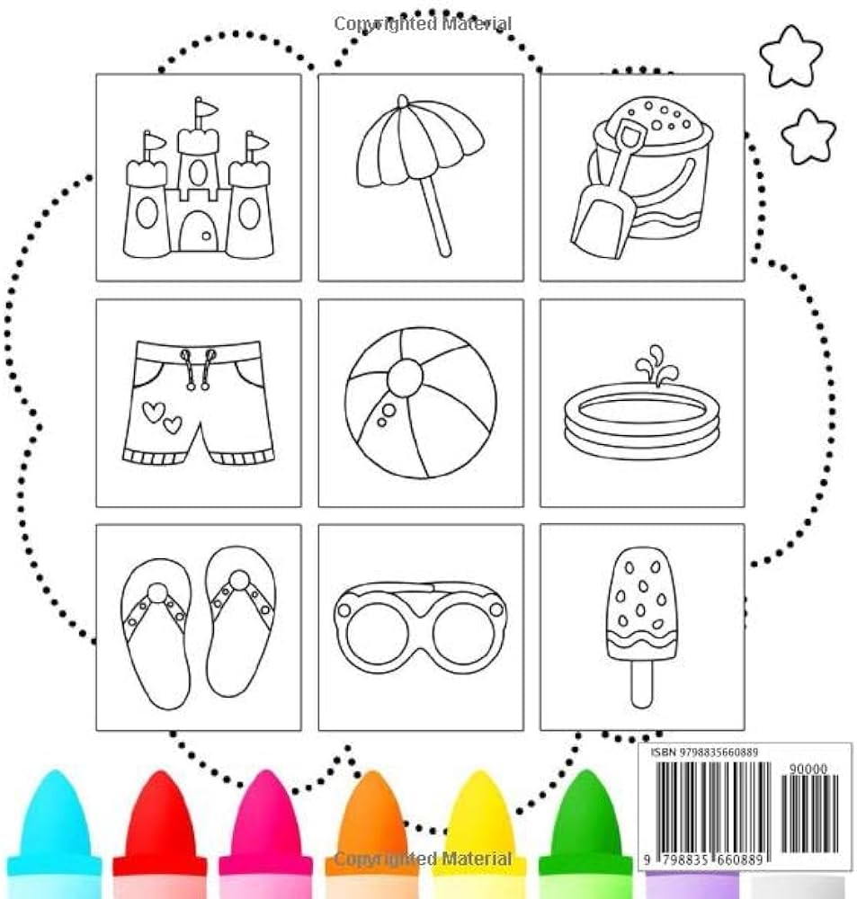 Summer coloring book for kids ages