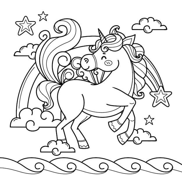 Unicorn coloring images