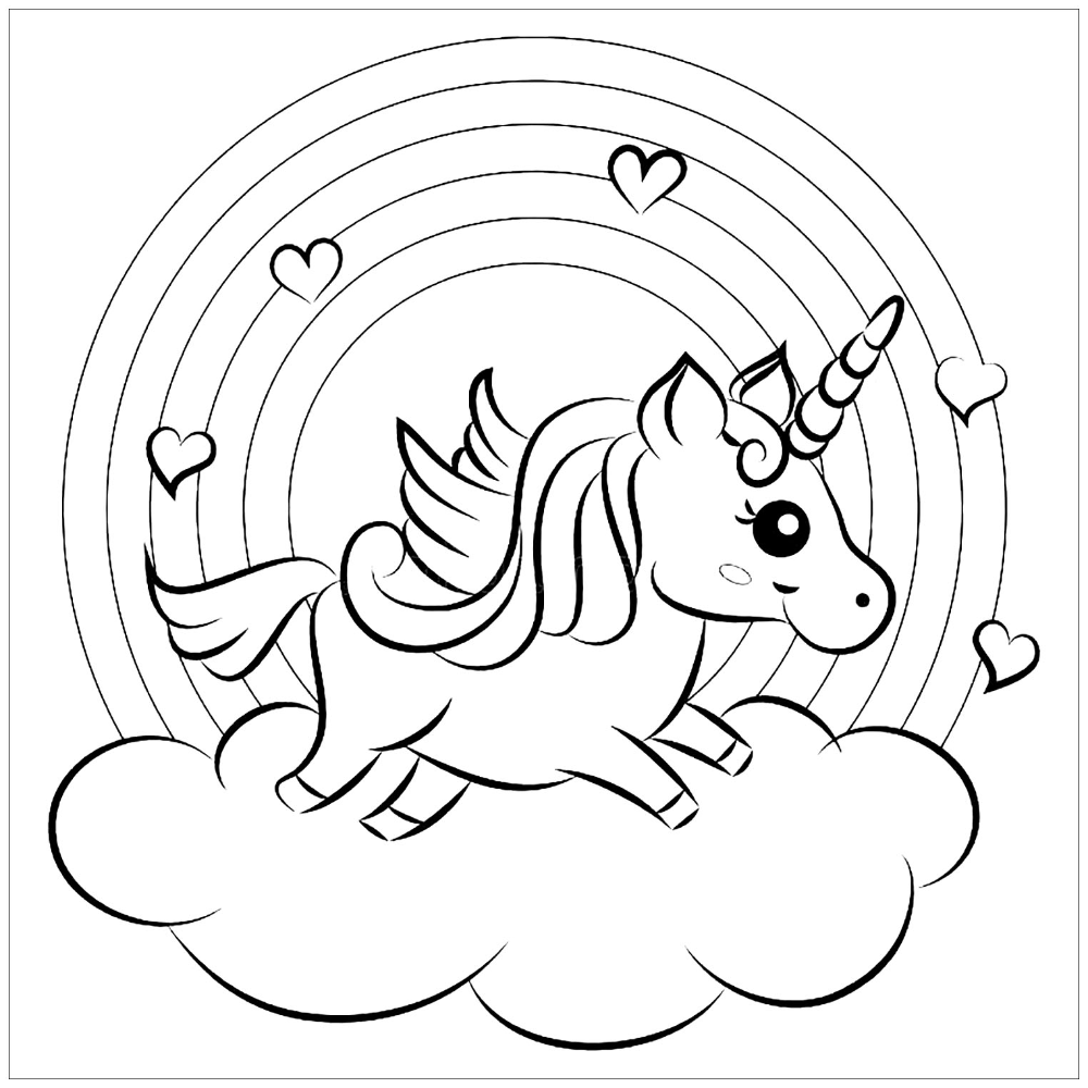 Unicorns free to color for kids