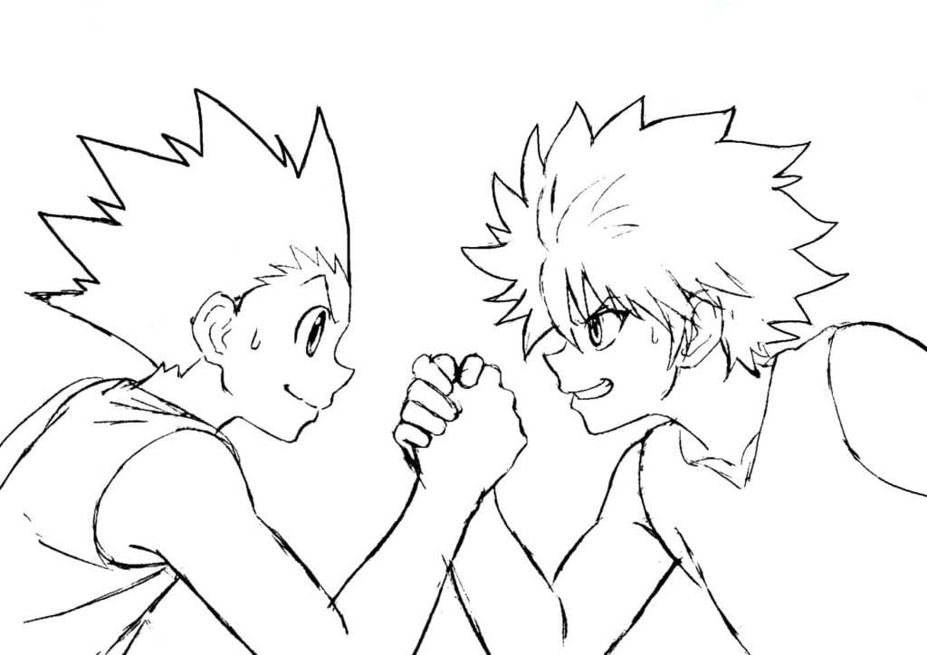 Gon freecss and killua hd coloring page