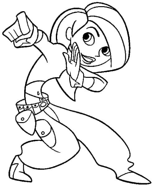 Cute kim possible coloring page