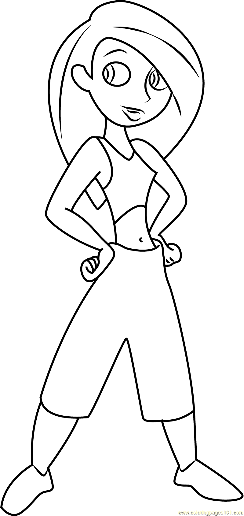 Charming kim possible coloring page for kids