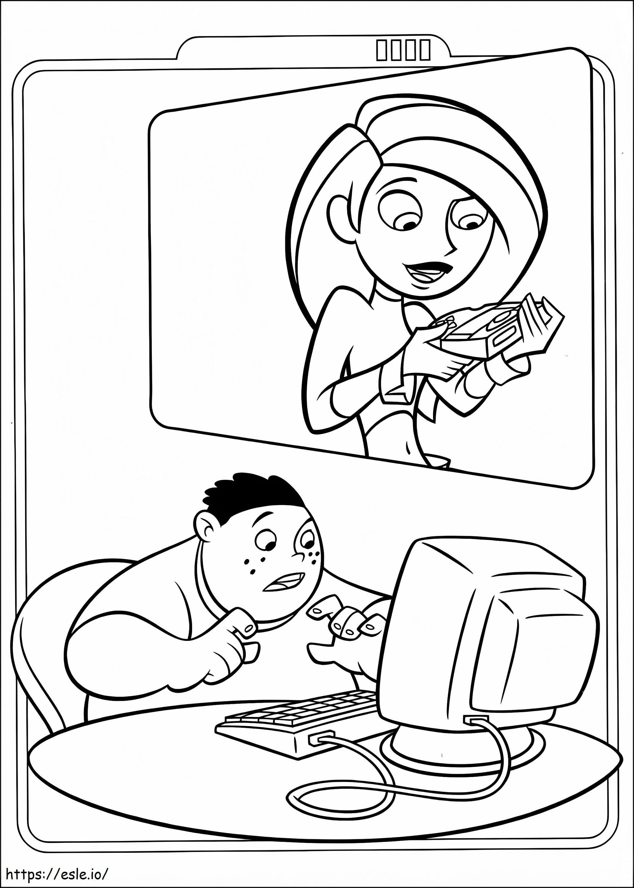 Kim possible and wade a coloring page