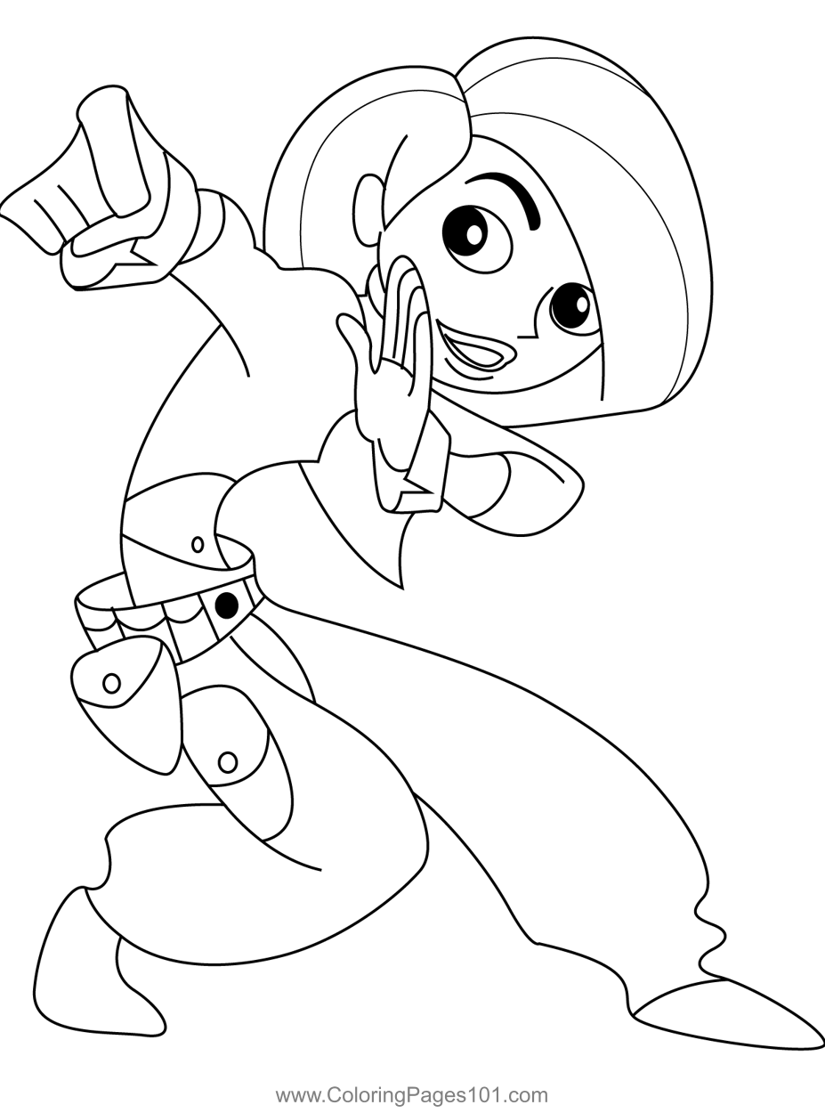 Kim possible coloring page for kids