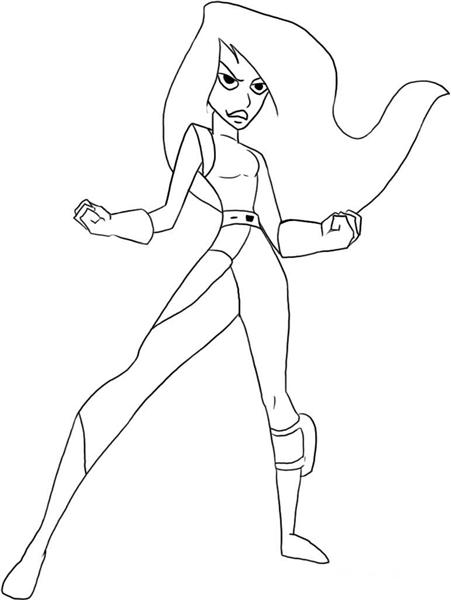 Kim possible coloring pages