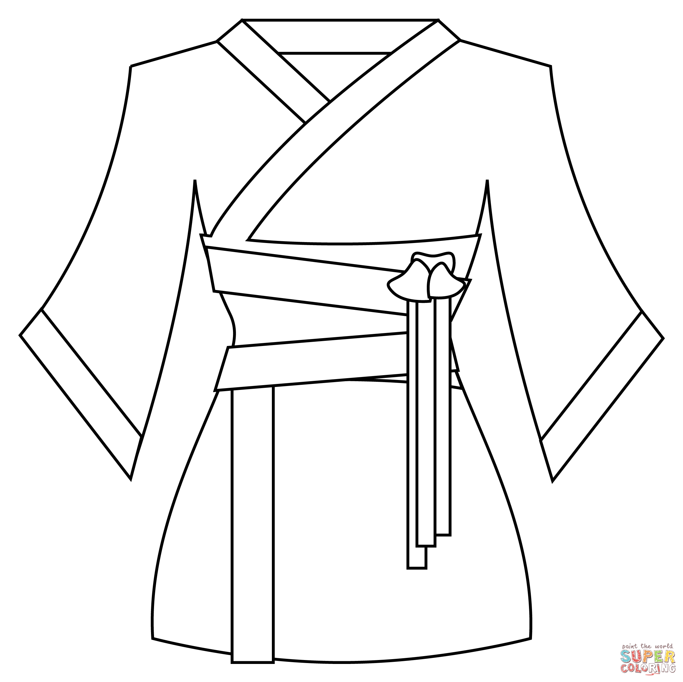 Kimono coloring page free printable coloring pages