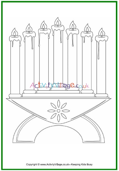 Kinara louring page kwanzaa louring for kids