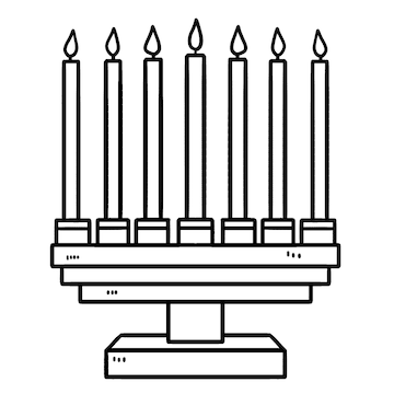 Premium vector kwanzaa kinara isolated coloring page for kids