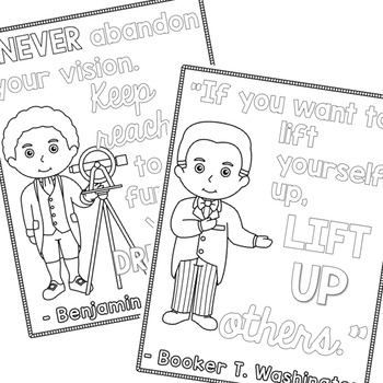 Black history coloring pages with quotes activity by texas teacherella
