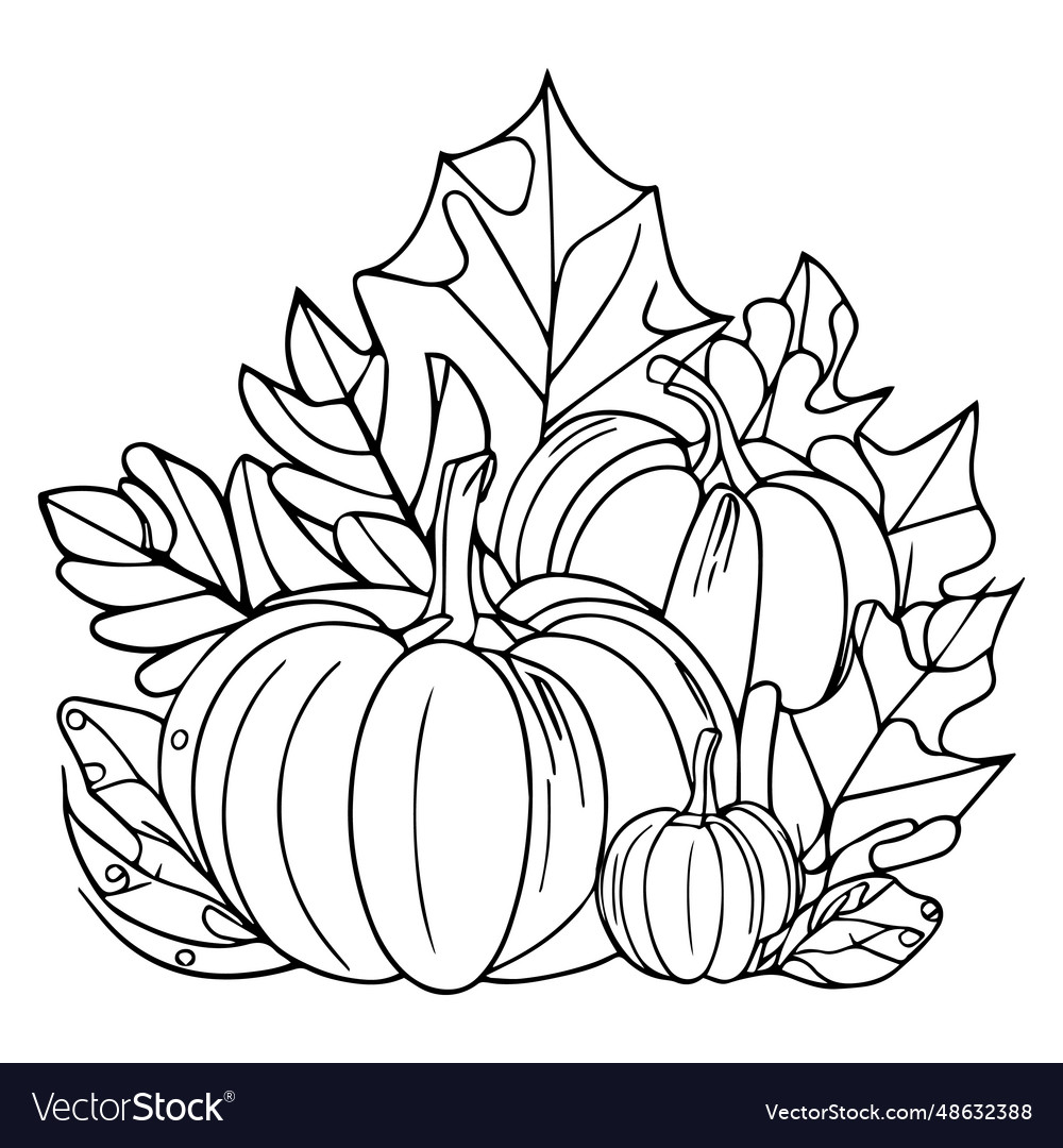 Kindergarten fall coloring pages royalty free vector image