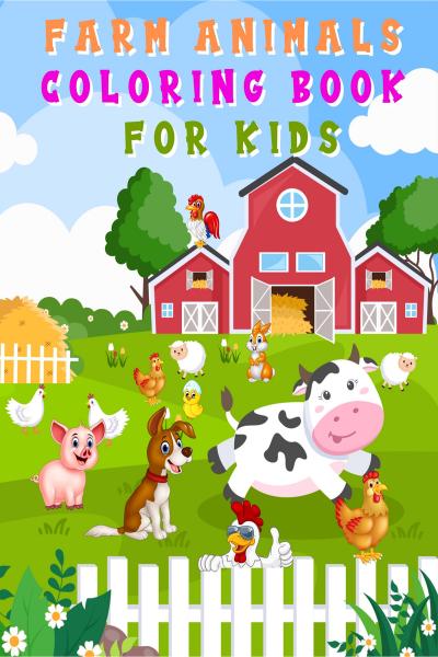 Farm animals coloring book for kids