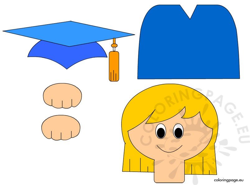 Preschool graduation craft coloring page