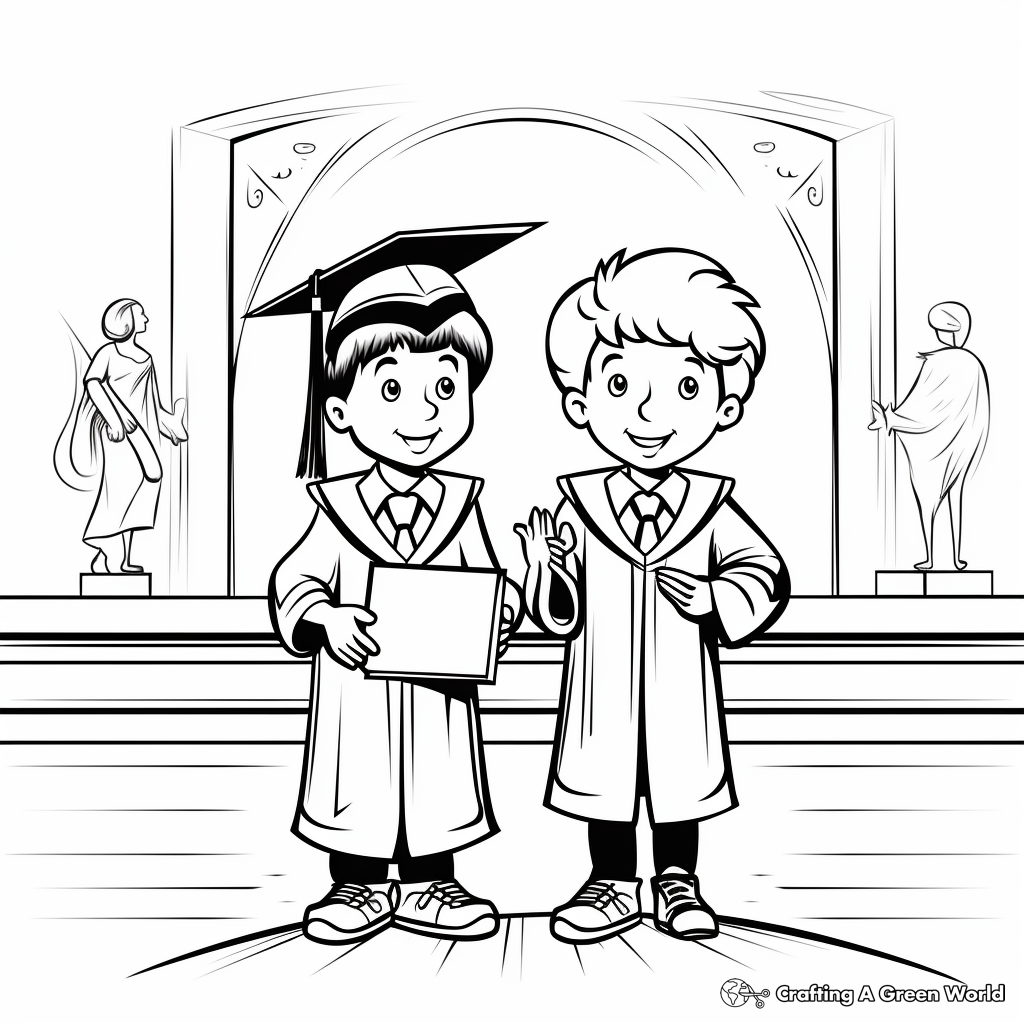 Graduation coloring pages