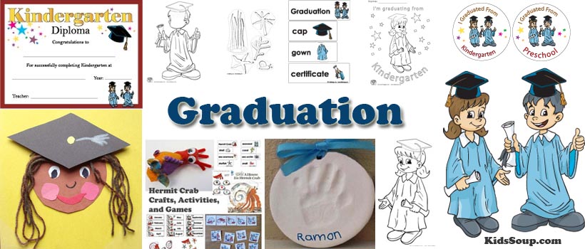 Graduation and hermit crab preschool activities and crafts