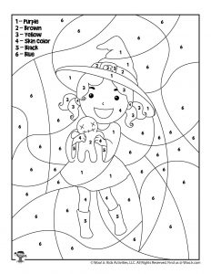 Halloween color by number pages woo jr kids activities childrens publishing