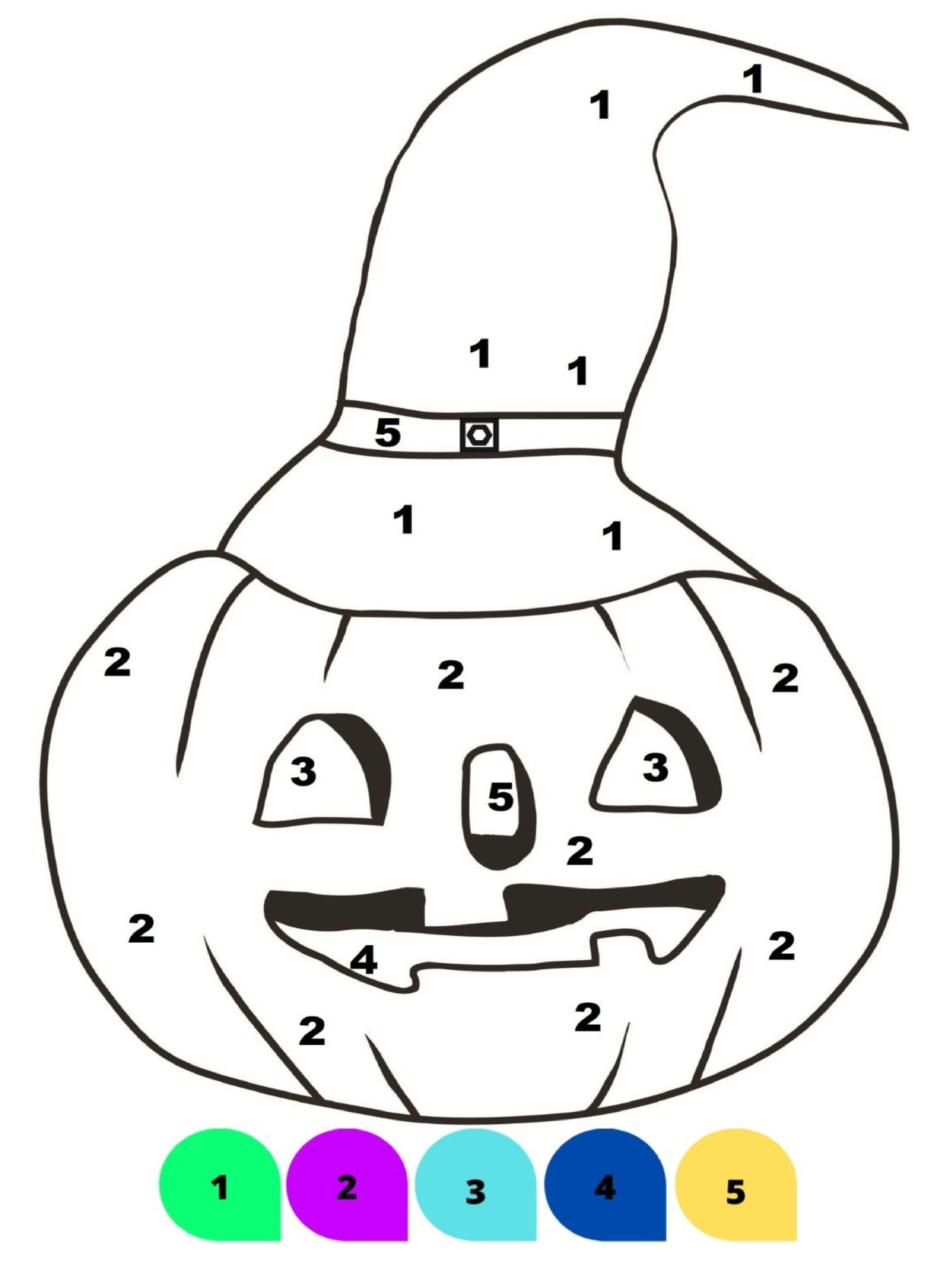 Halloween color by number for kids made by teachers
