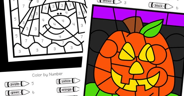 Halloween color by number
