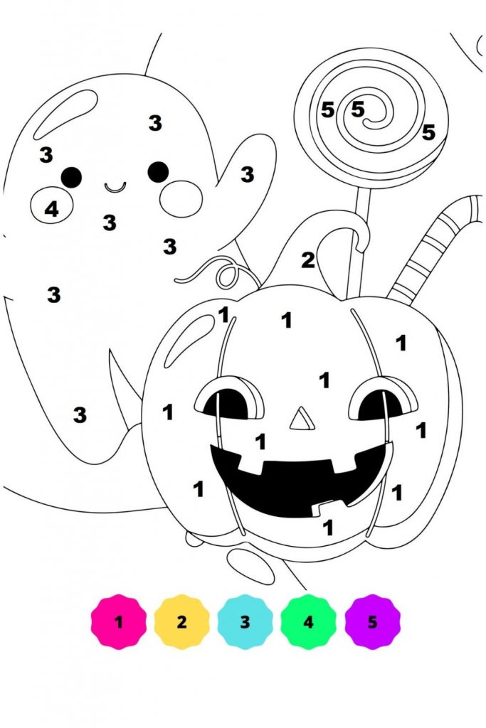 Free color by numbers halloween printables for kids happy mom hacks
