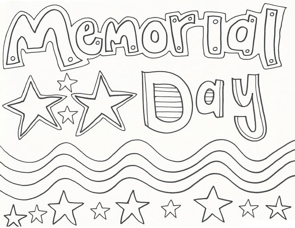Print memorial day coloring page
