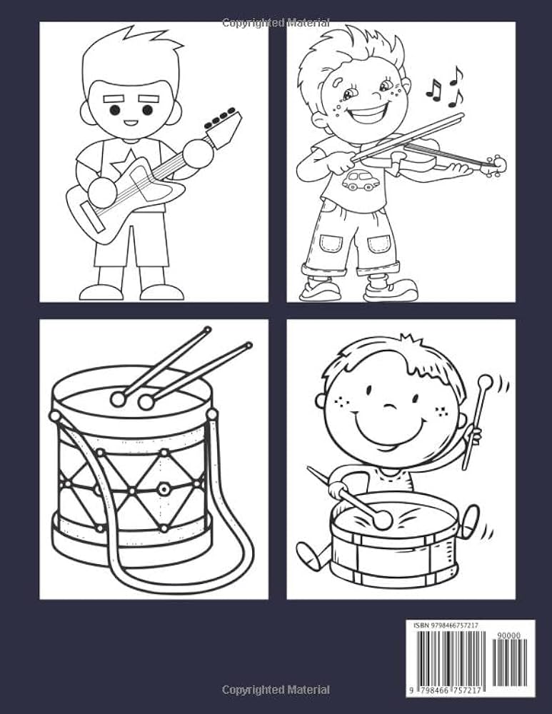 Music loring book for kids ages