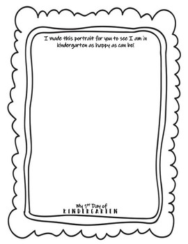 First day of kindergarten self portrait by anna mayo tpt