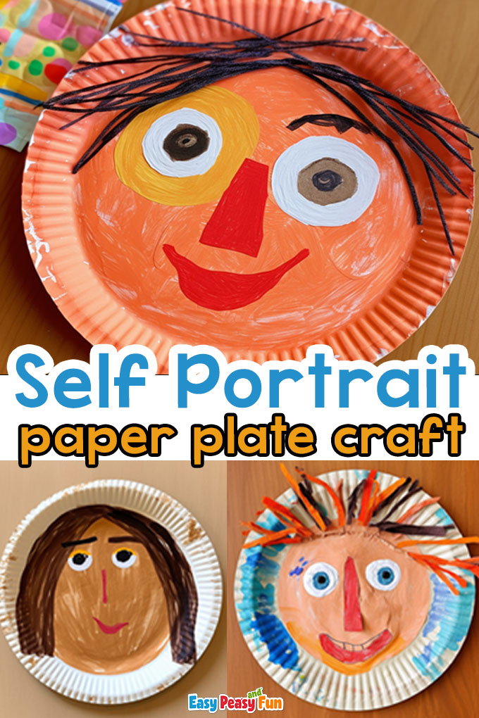 Paper plate self portraits art for preschool