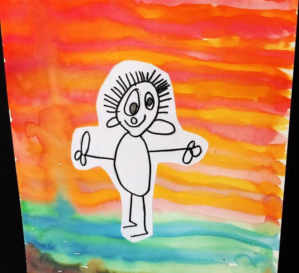 Kindergarten self portraits drawing painting art lesson plan