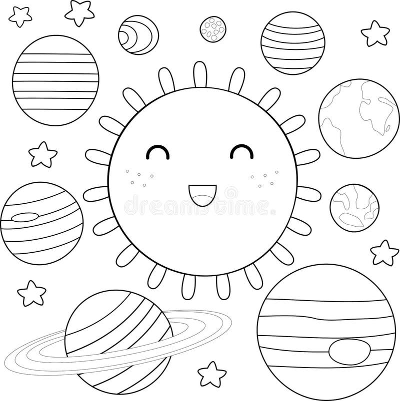 Solar system coloring stock illustrations â solar system coloring stock illustrations vectors clipart