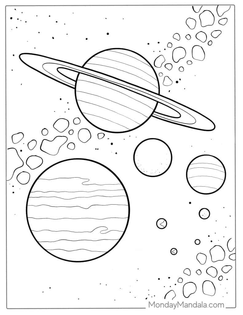 Solar system coloring pages free pdf printables