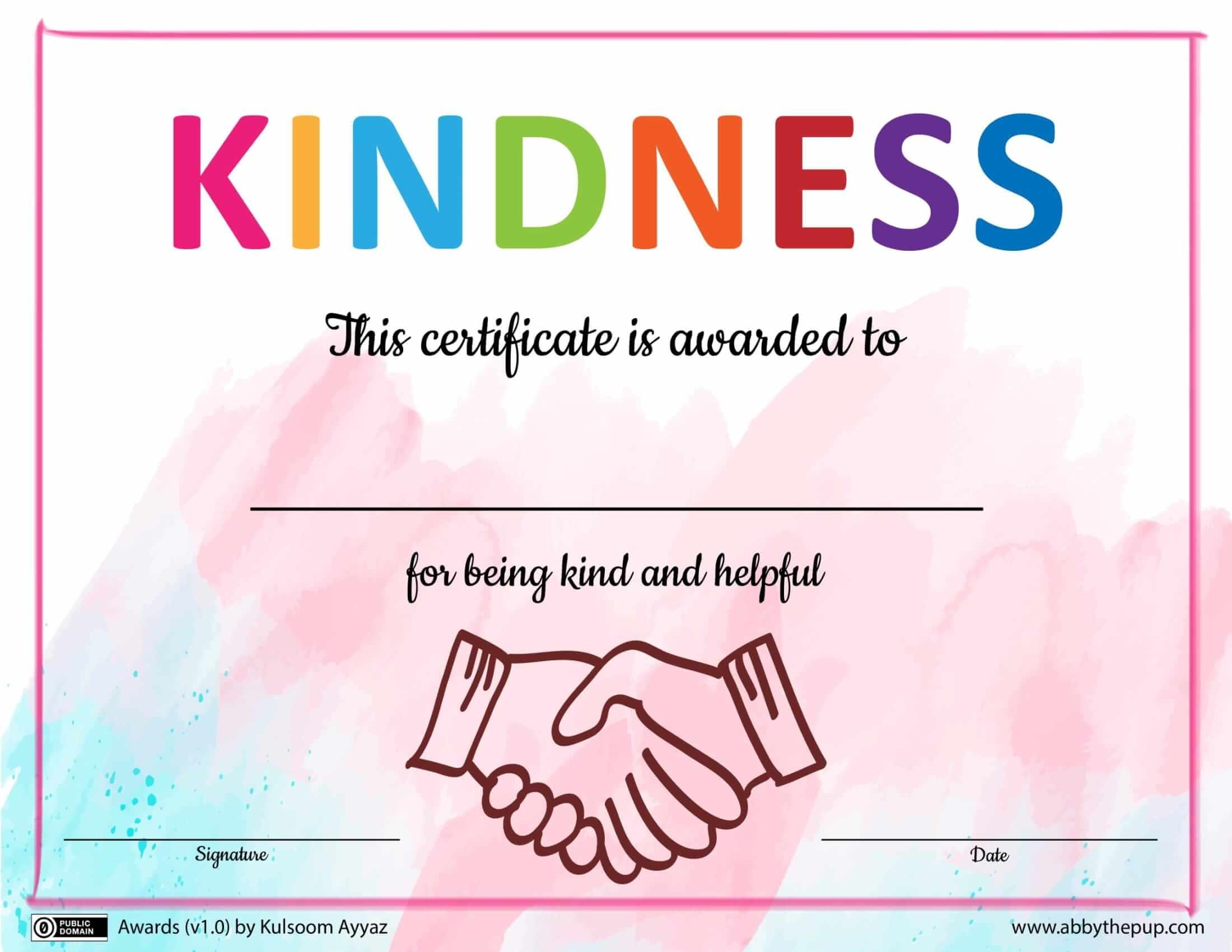 Kindness award template free printable papercraft templates