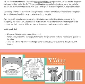 Ms fox teaches kindness a friendship loring book for young creatives winn gia j winn arilia j books