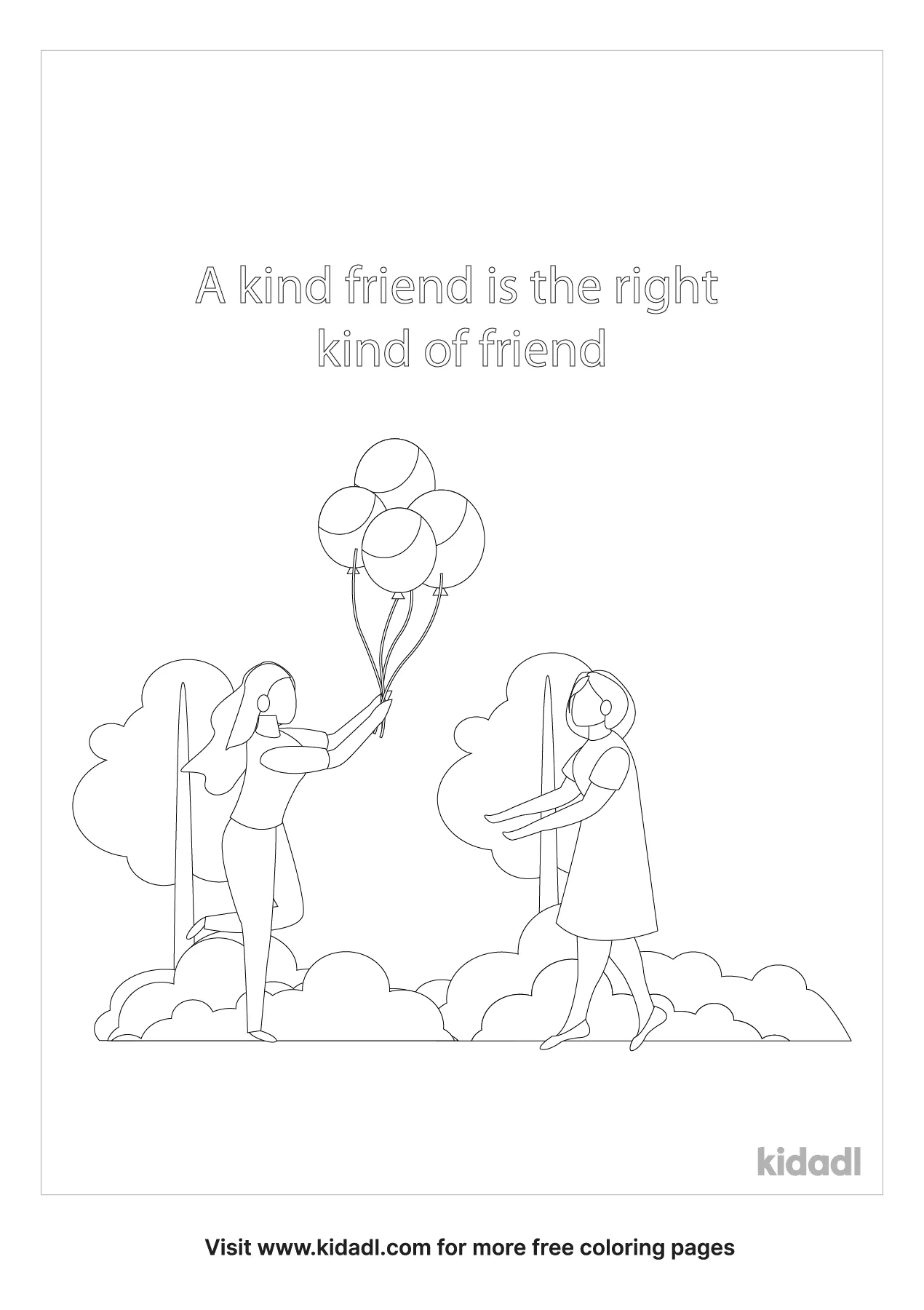 Free friendship and kindness award coloring page coloring page printables