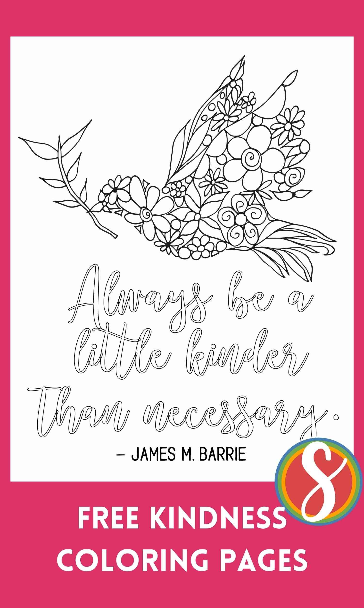 Free kindness coloring pages â stevie doodles