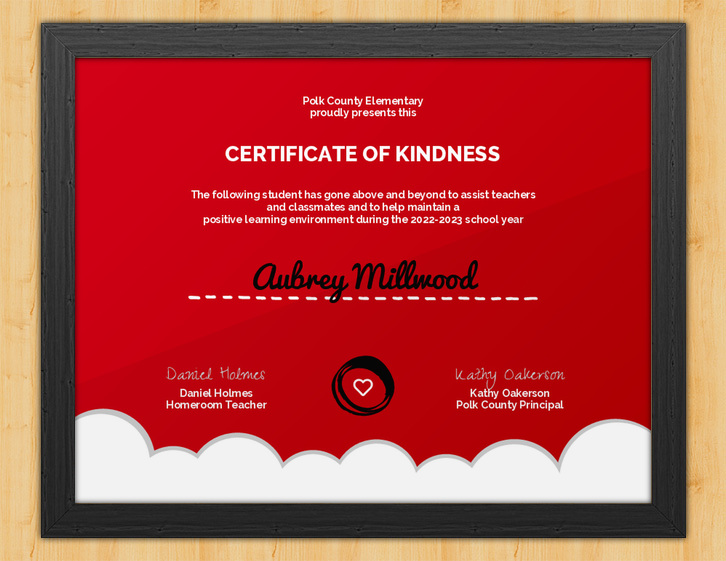 Certificate of kindness