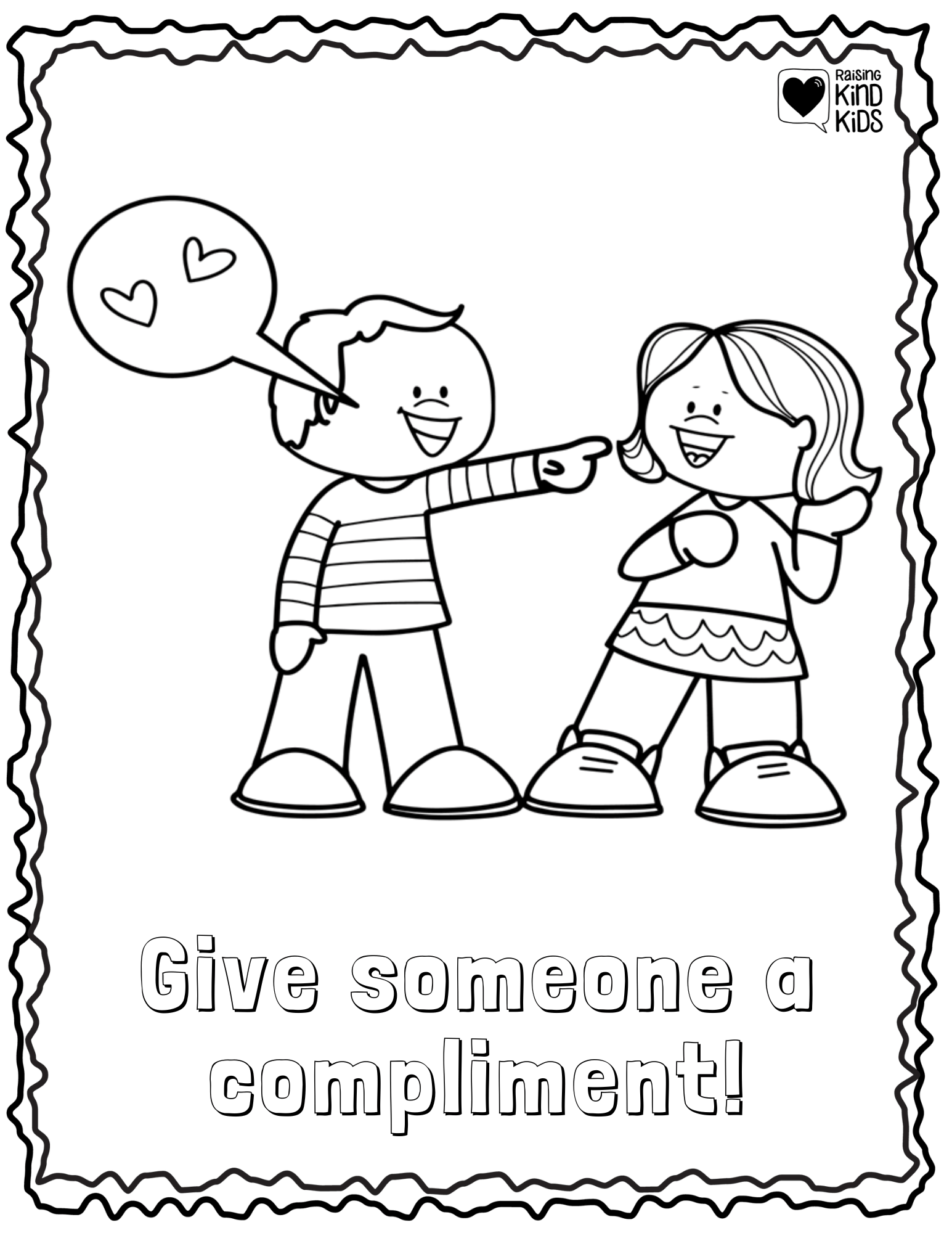 Coloring sheets for kids showcasing act of kindness