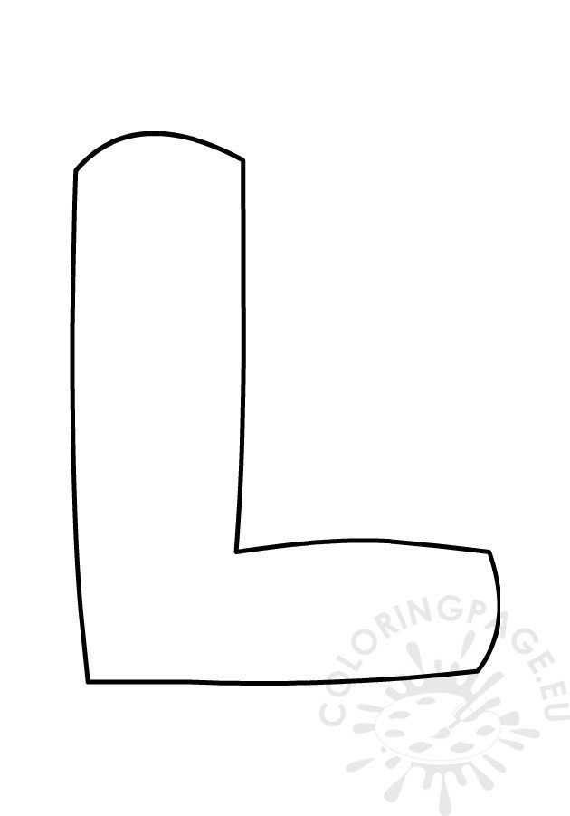 L bubble letter coloring page