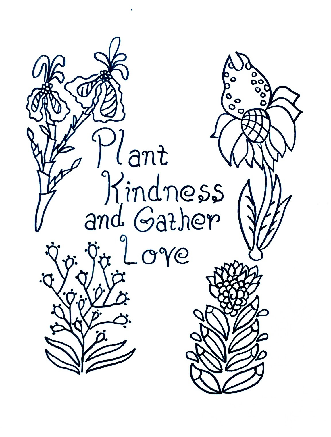 Plant kindness and gather love â free coloring page â individual empowerment