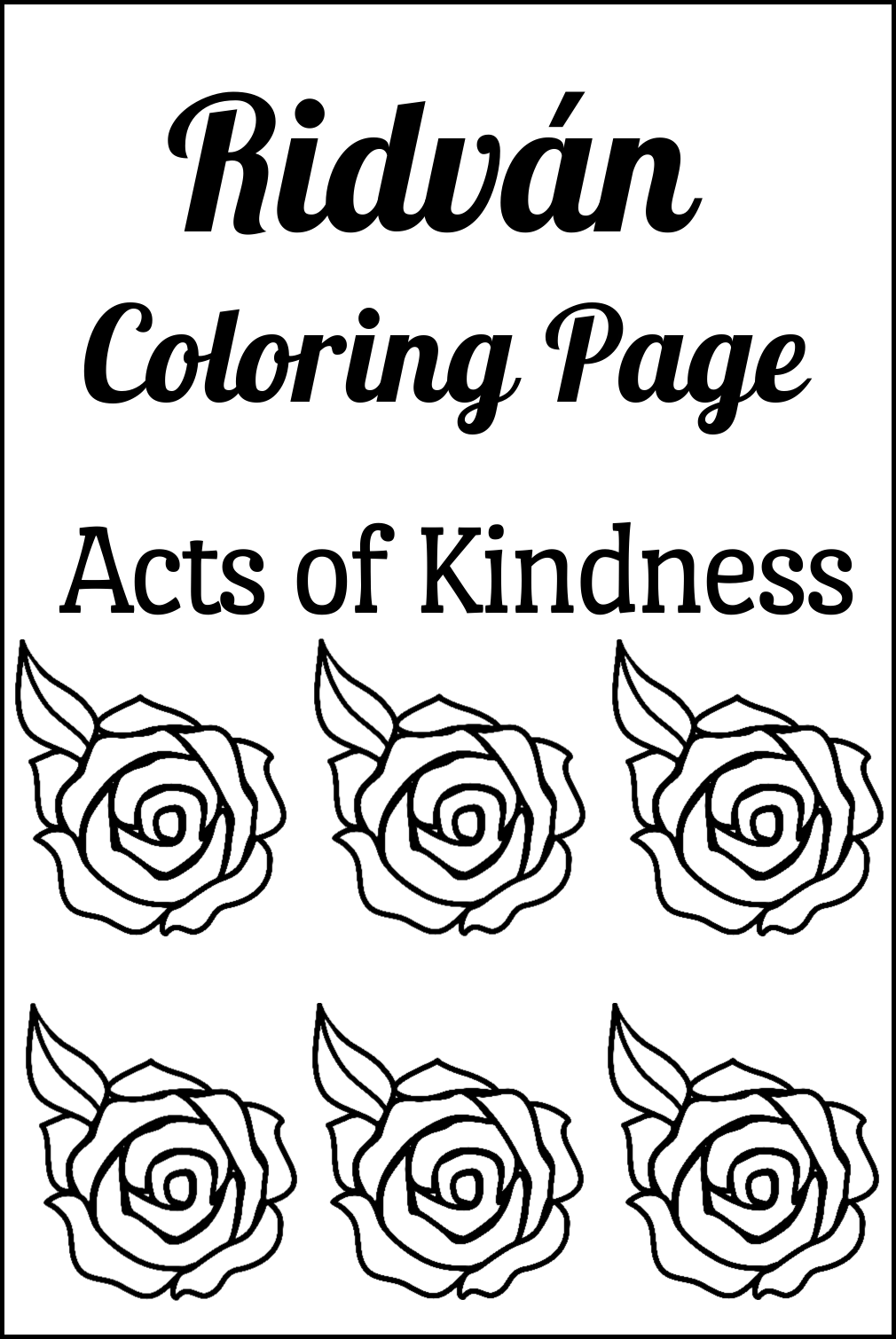 Ridvan coloring page acts of kindness